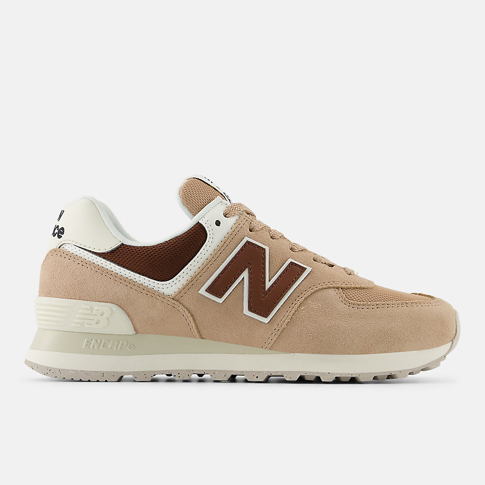 New Balance 574 Shoes Flat Taupe with Rich Oak and Turtledove